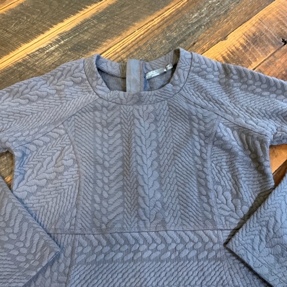 prAna Gray Textured Knit Long Sleeve A-Line Dress Women’s Size M - Picture 3 of 9